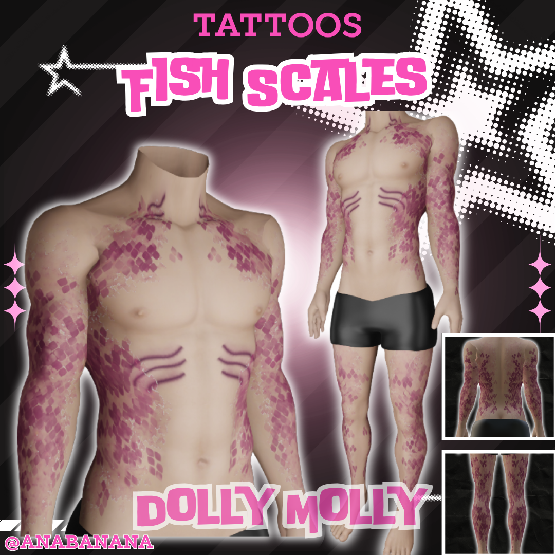(J) : 🐠 Scales Tatts | Multi-Base Compatible