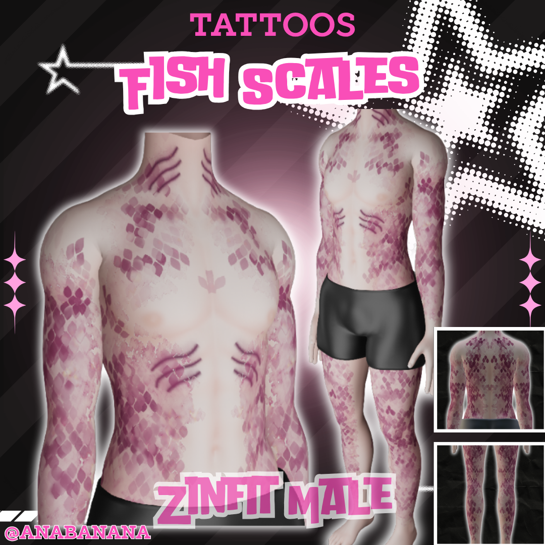 (J) : 🐠 Scales Tatts | Multi-Base Compatible