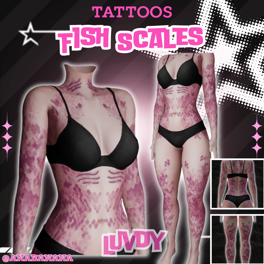 (J) : 🐠 Scales Tatts | Multi-Base Compatible