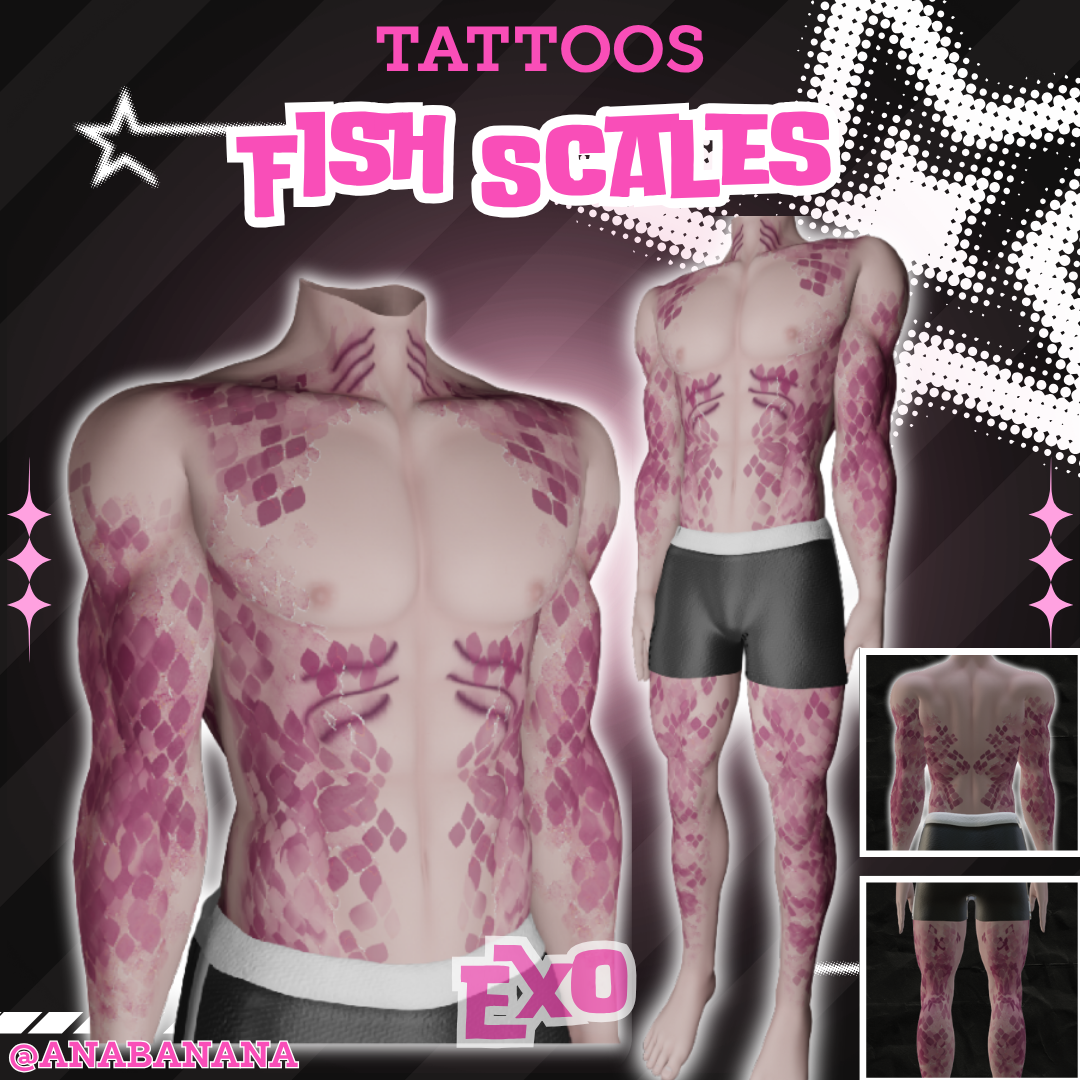 (J) : 🐠 Scales Tatts | Multi-Base Compatible