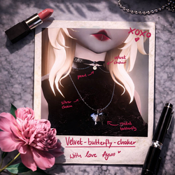 Love, AYUN: Velvet butterfly choker