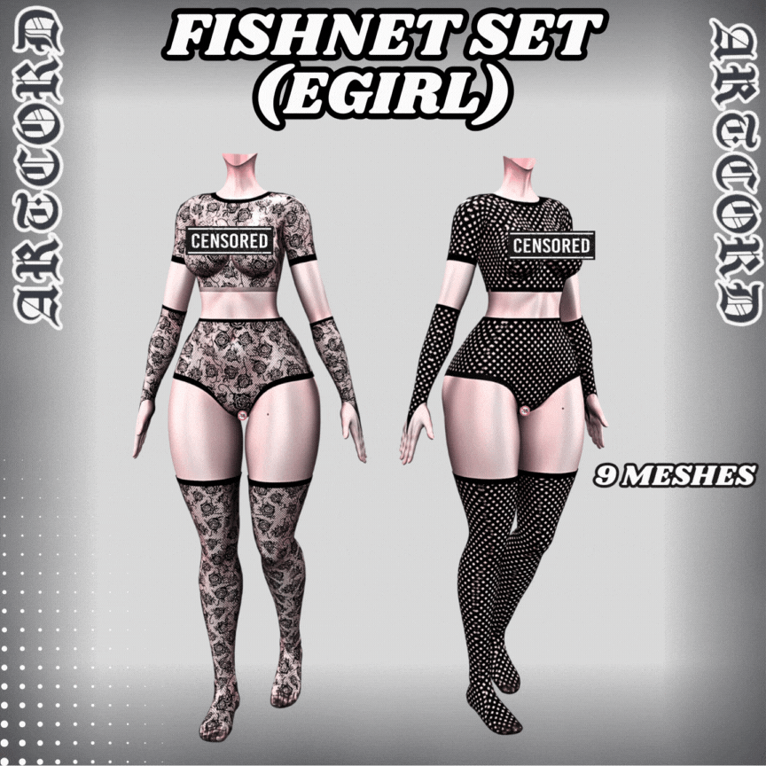 Fishnet Set [EGIRL] - [9x FBX] | 027 by PillowArt