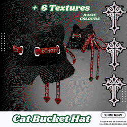 Cat Bucket Hat - by PillowArt