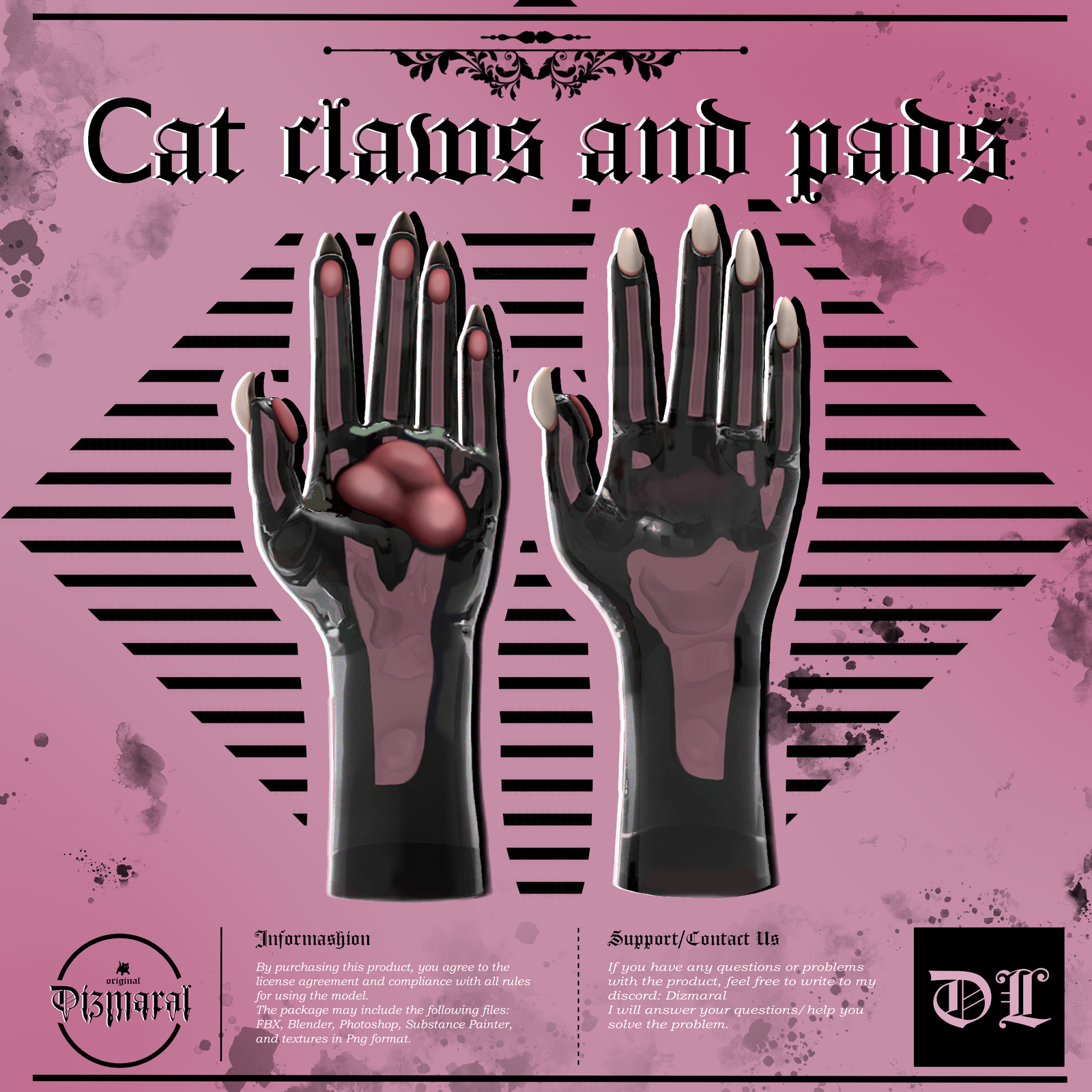 Cat claws and pads (VRChat Asset)