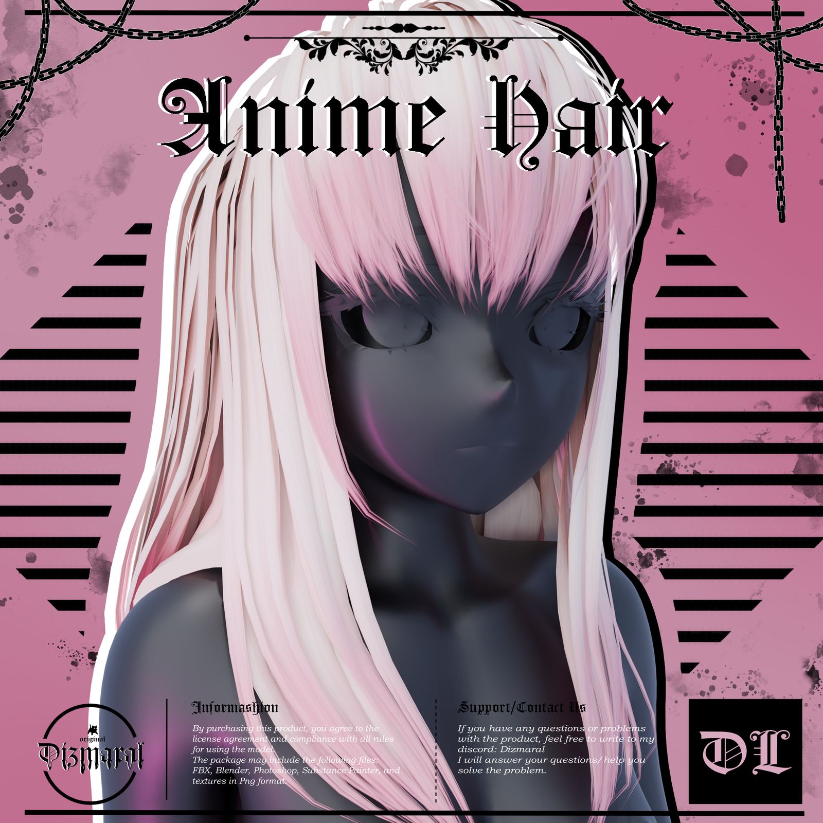 Free Anime Hair (VRChat Asset)