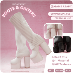 Boots with gaiters (VRChat Asset)