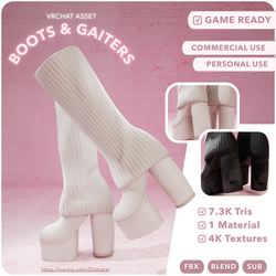 Boots with gaiters (VRChat Asset)