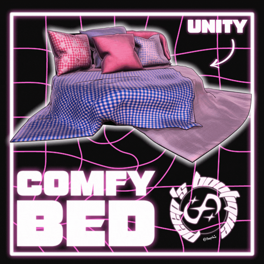 Comfy Circle Bed / World + Avatar Prefabs / VRCFury