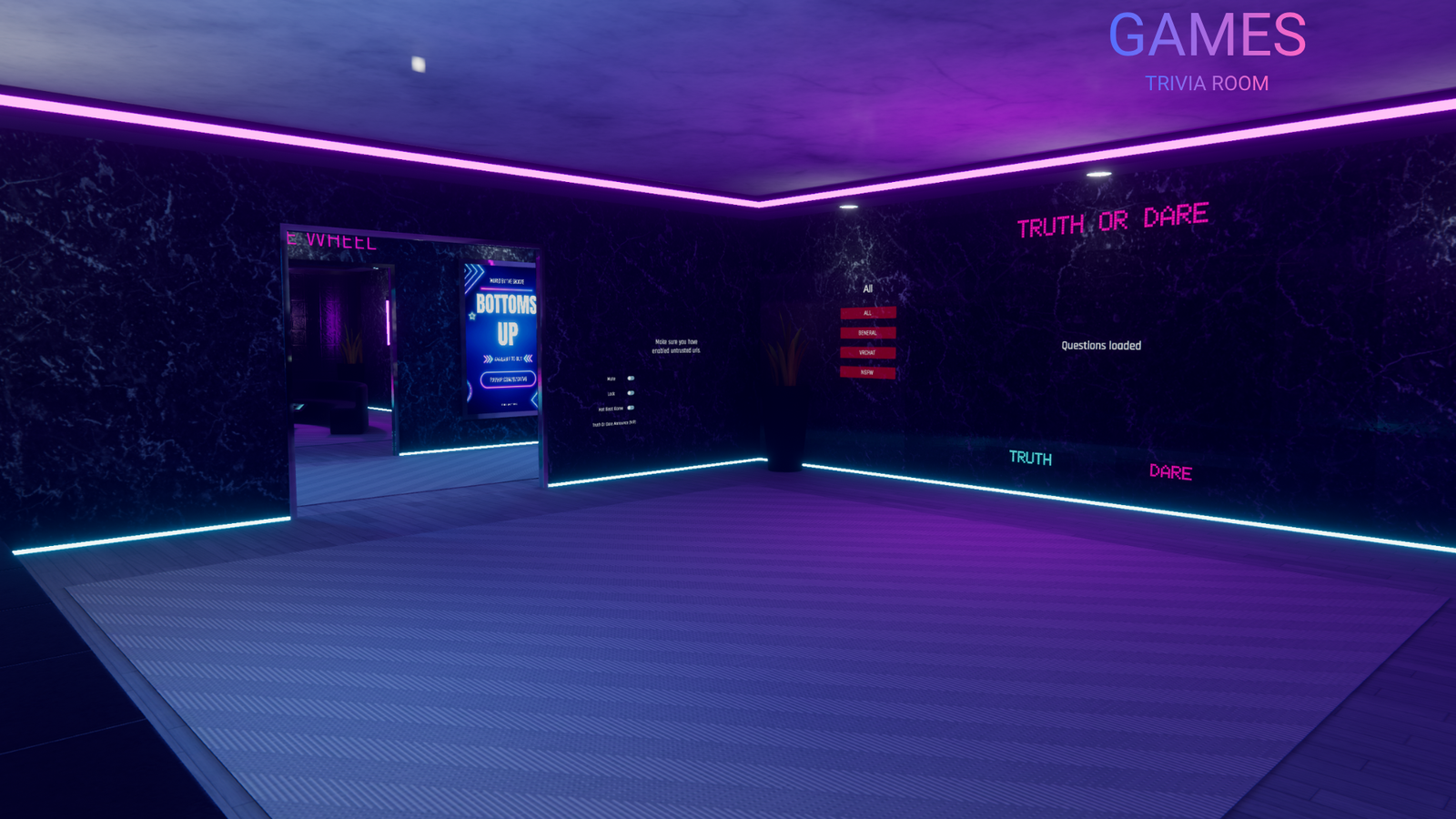 'Bottoms Up: Drinking & Games' VRCHAT WORLD (PC & QUEST)