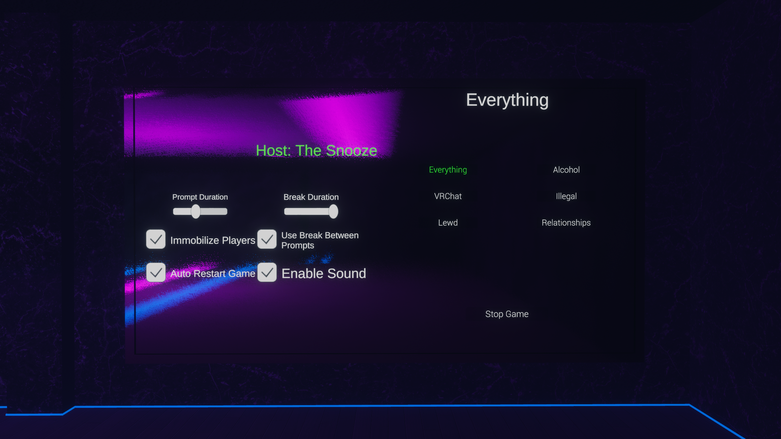 'Automated Never Have I Ever' VRCHAT ASSET
