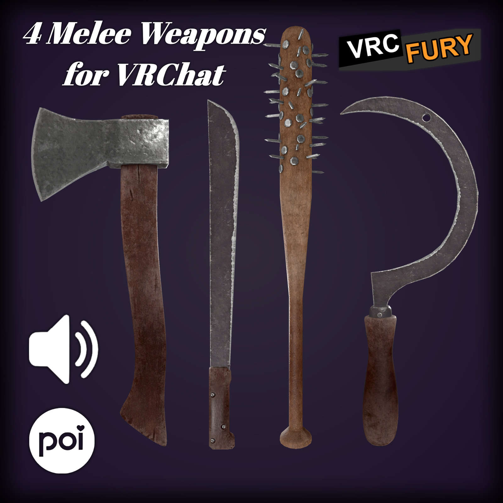 Melee Weapon Set with Sounds for VRChat