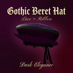 【VRChat】Gothic Lace Beret - 5 Color Set【PhysBones & lilToon】