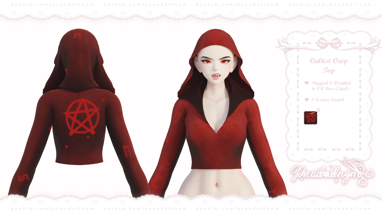 ❛ cultist ❜ crop top ﹒ free VRChat halloween asset