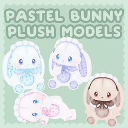 Pastel Bunny Plush Models
