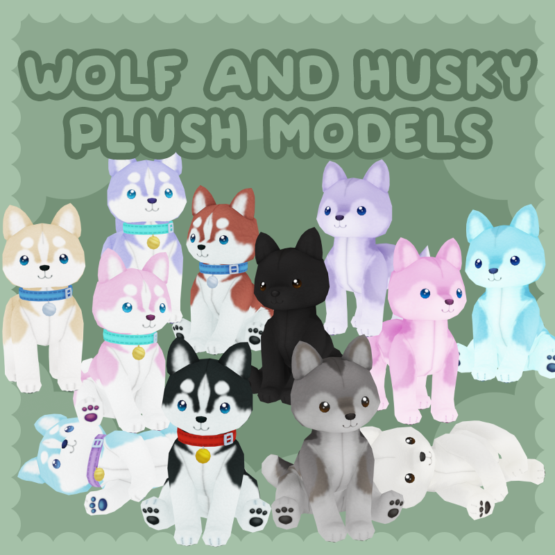 Wolf and Husky Plushes