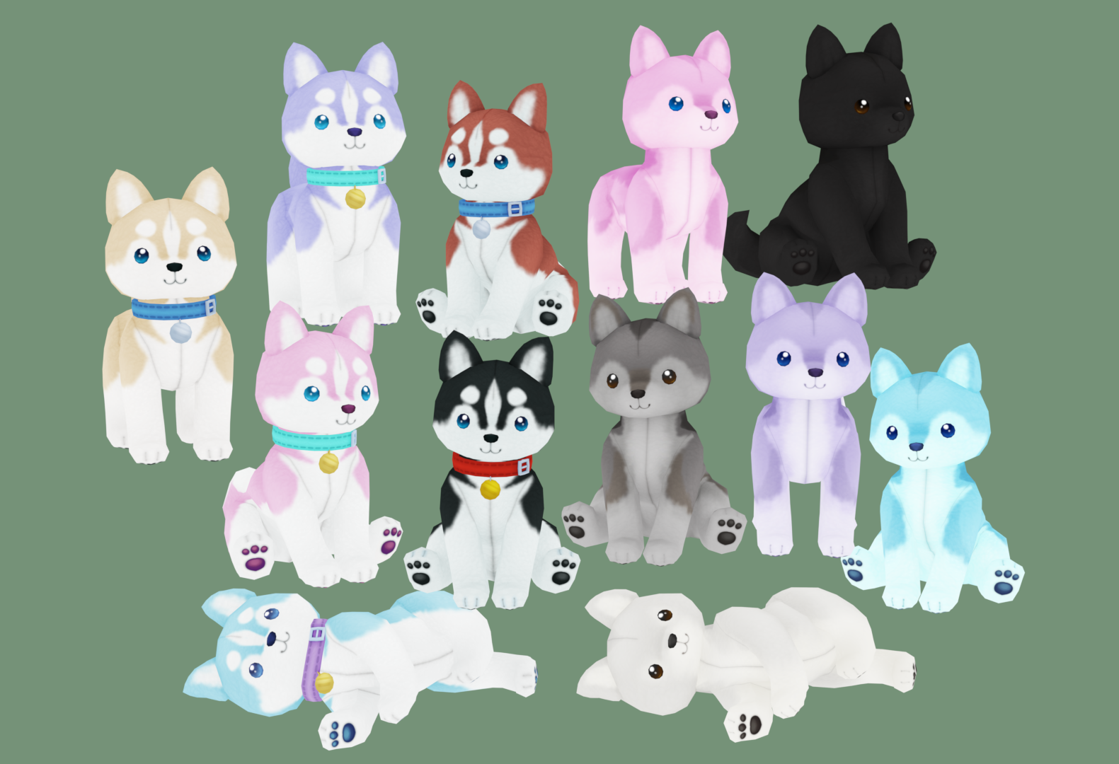 Wolf and Husky Plushes