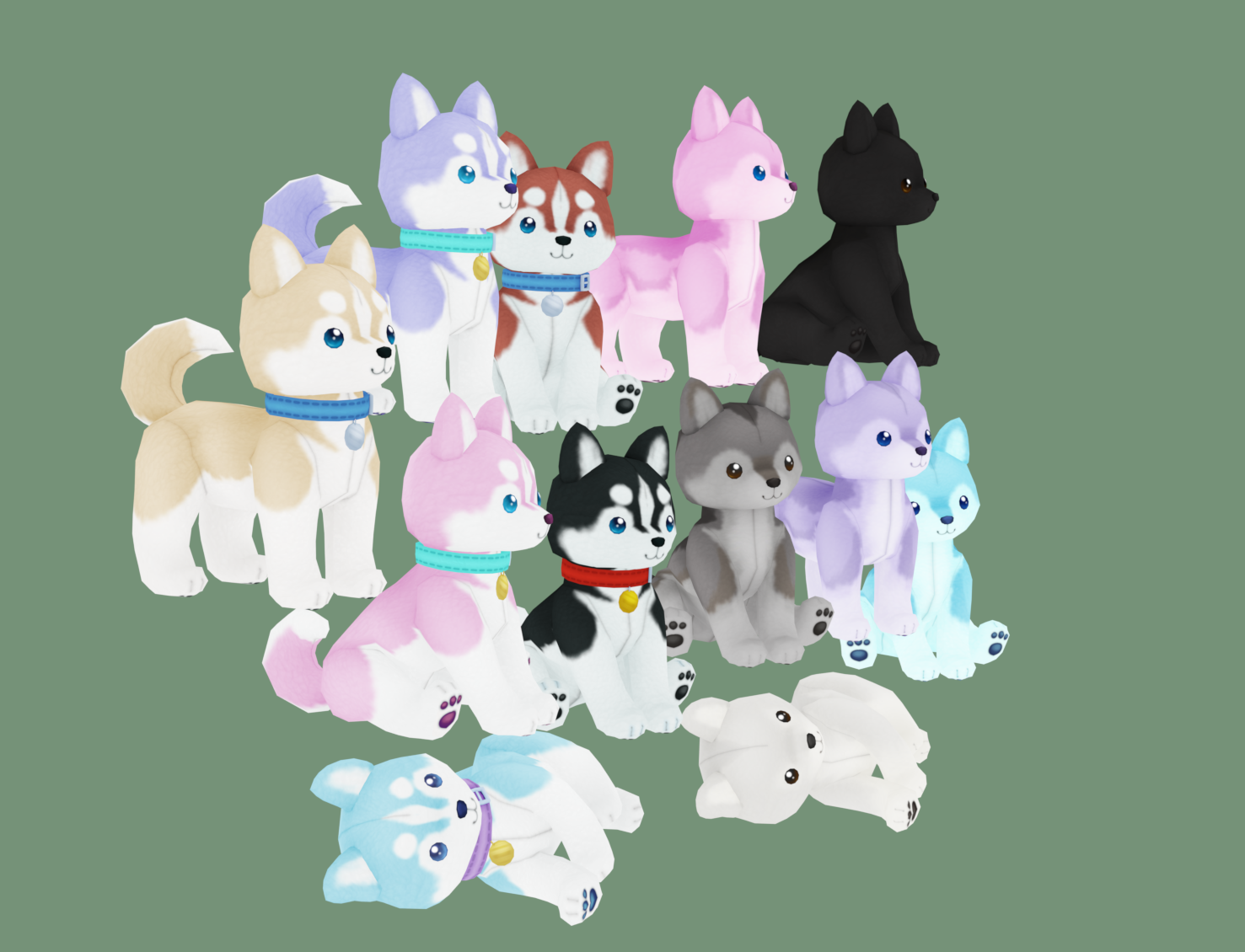 Wolf and Husky Plushes