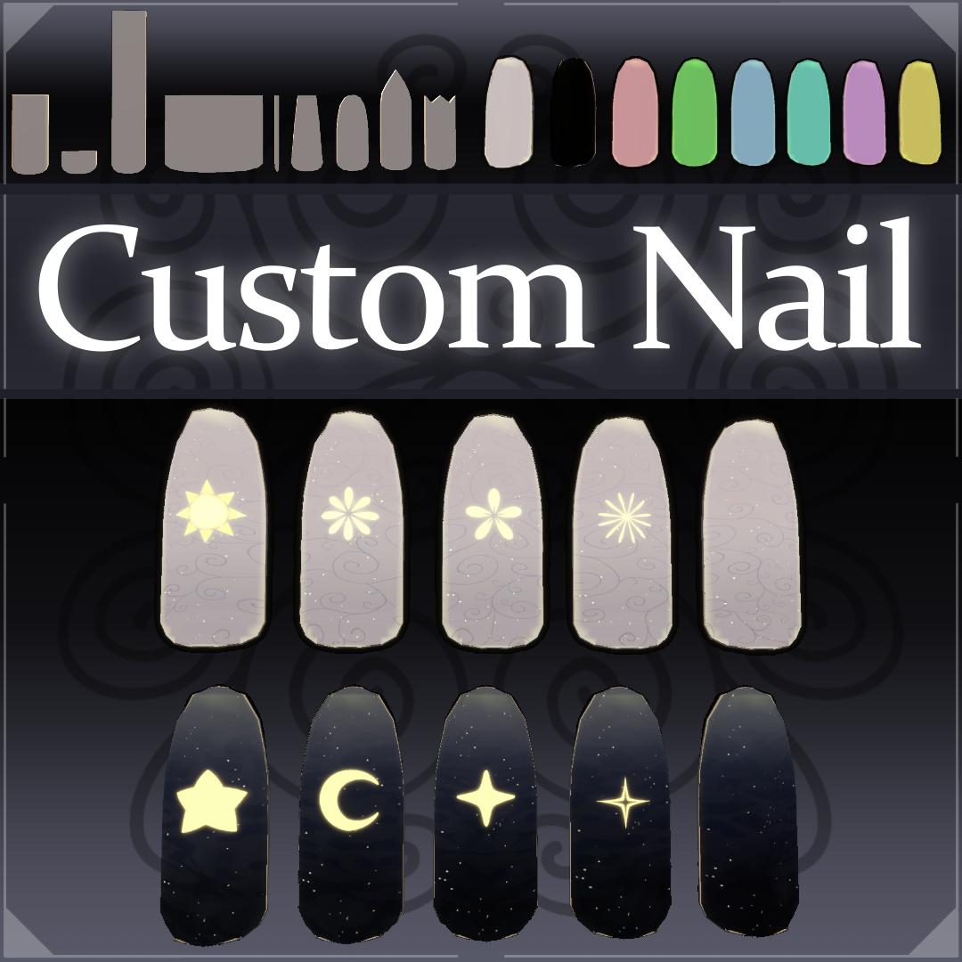 [FREE] Custom Nail V1.2 | VRChat Avatar Asset [MA Ready]