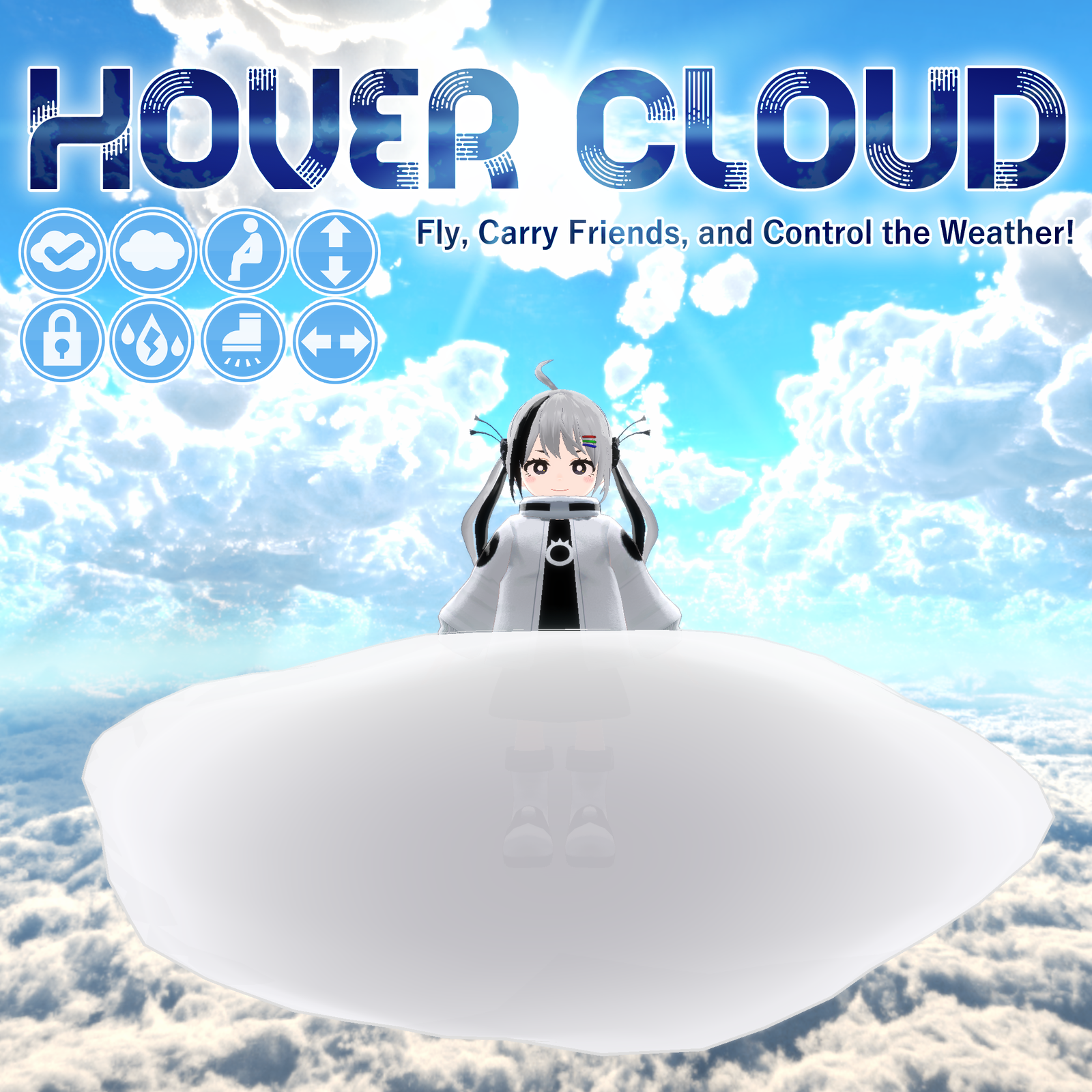 Hover Cloud V1.3 | VRChat Vehicle Gimmick [MA Ready]