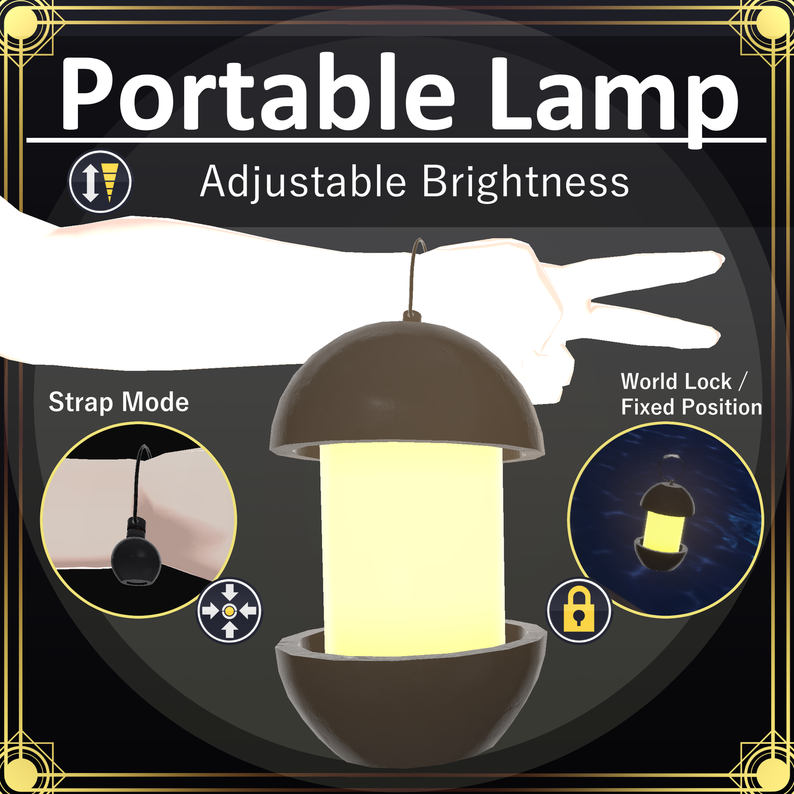 Portable Lamp V1.2 | VRChat Light Prop [MA Ready]