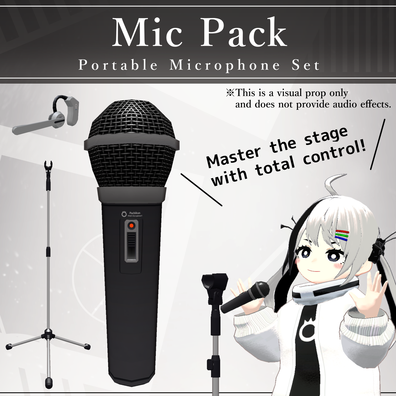 [FREE] Anywhere Mic Pack V1.1 | VRChat Performance Prop [MA Ready]