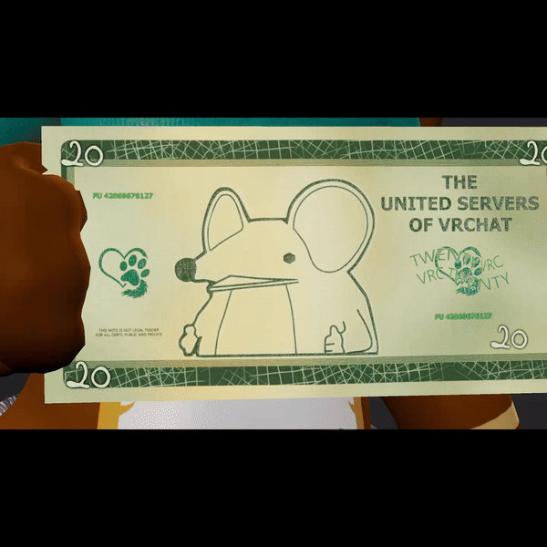 Interactive 20 Dollar Bill Prop (Quest Compatible)