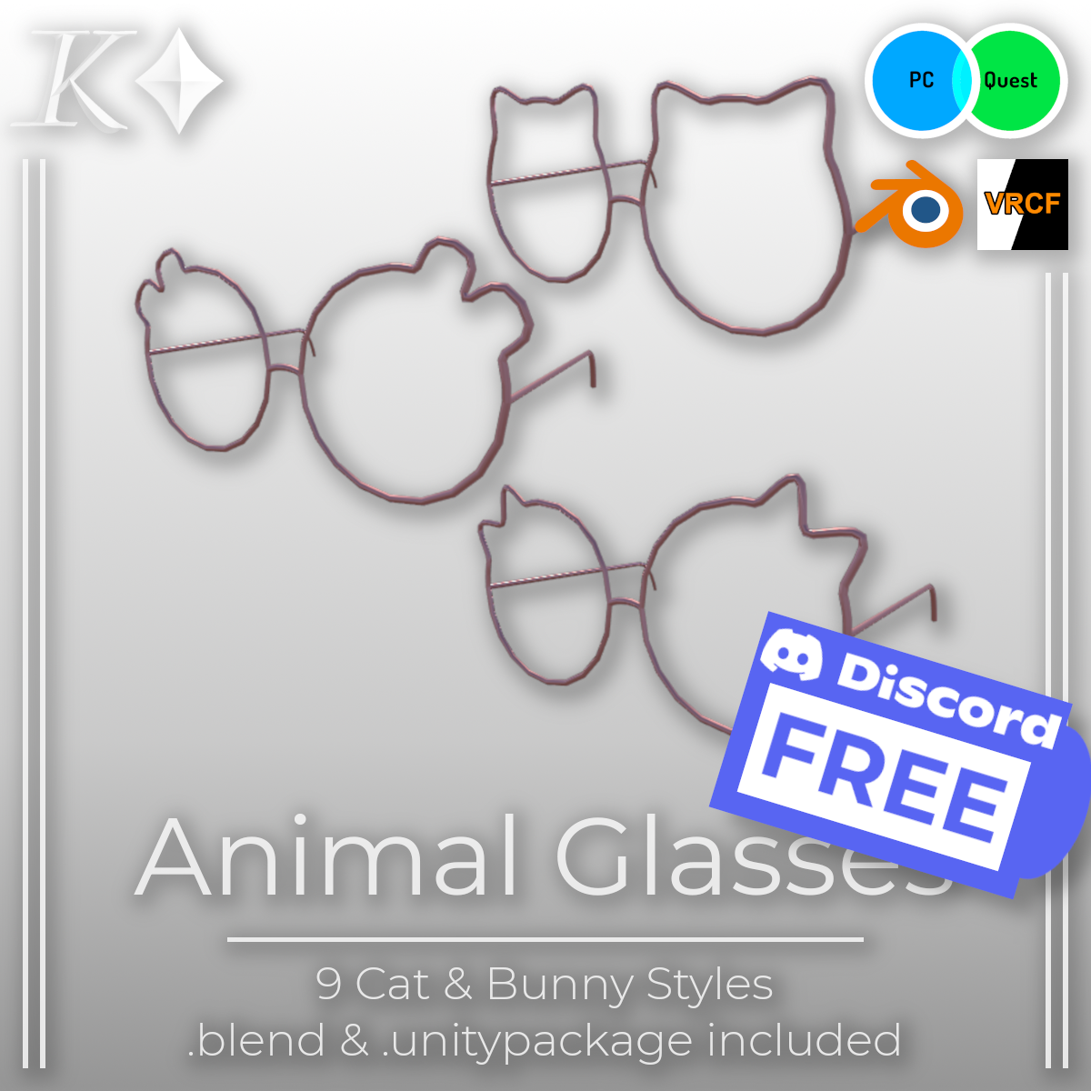[FREE] Cat & Bunny Glasses Prefab/Asset