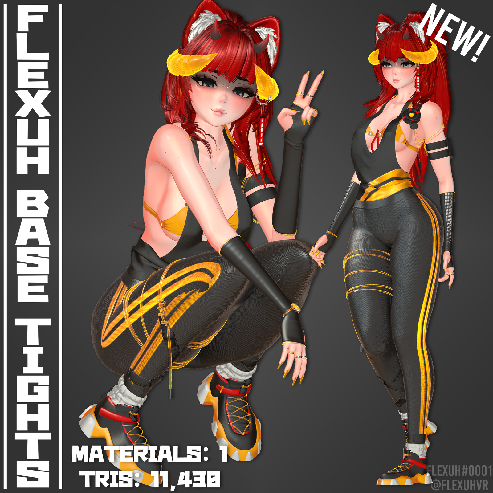 [Flexuh Base] Tights, Fishnets & Yoga Pants Set