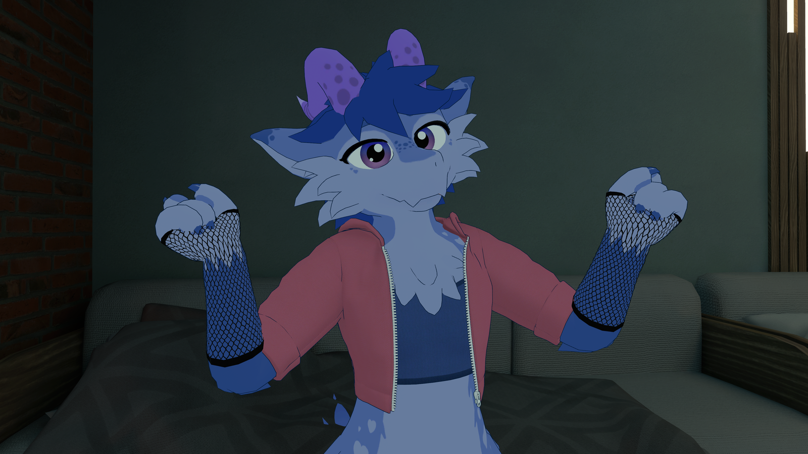 Clothes pack for Kobi - Hoodie, Crop Top, Arm Fishnets