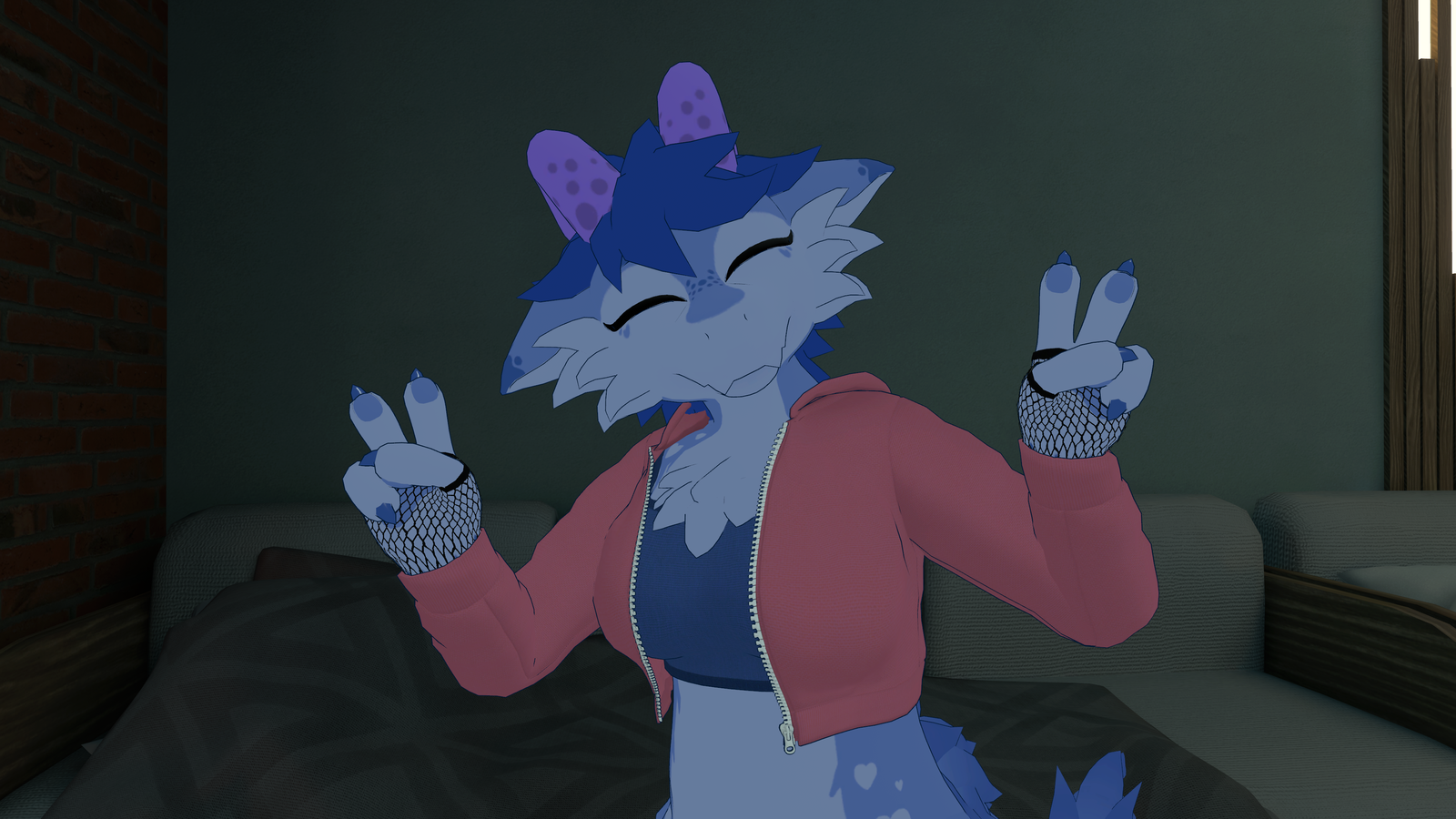 Clothes pack for Kobi - Hoodie, Crop Top, Arm Fishnets