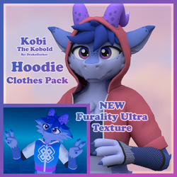 Clothes pack for Kobi - Hoodie, Crop Top, Arm Fishnets - NEW Furality Ultra Textures
