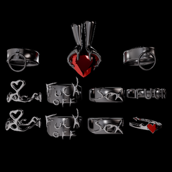 Gothic Bundle [Rings/Earring/Chain]