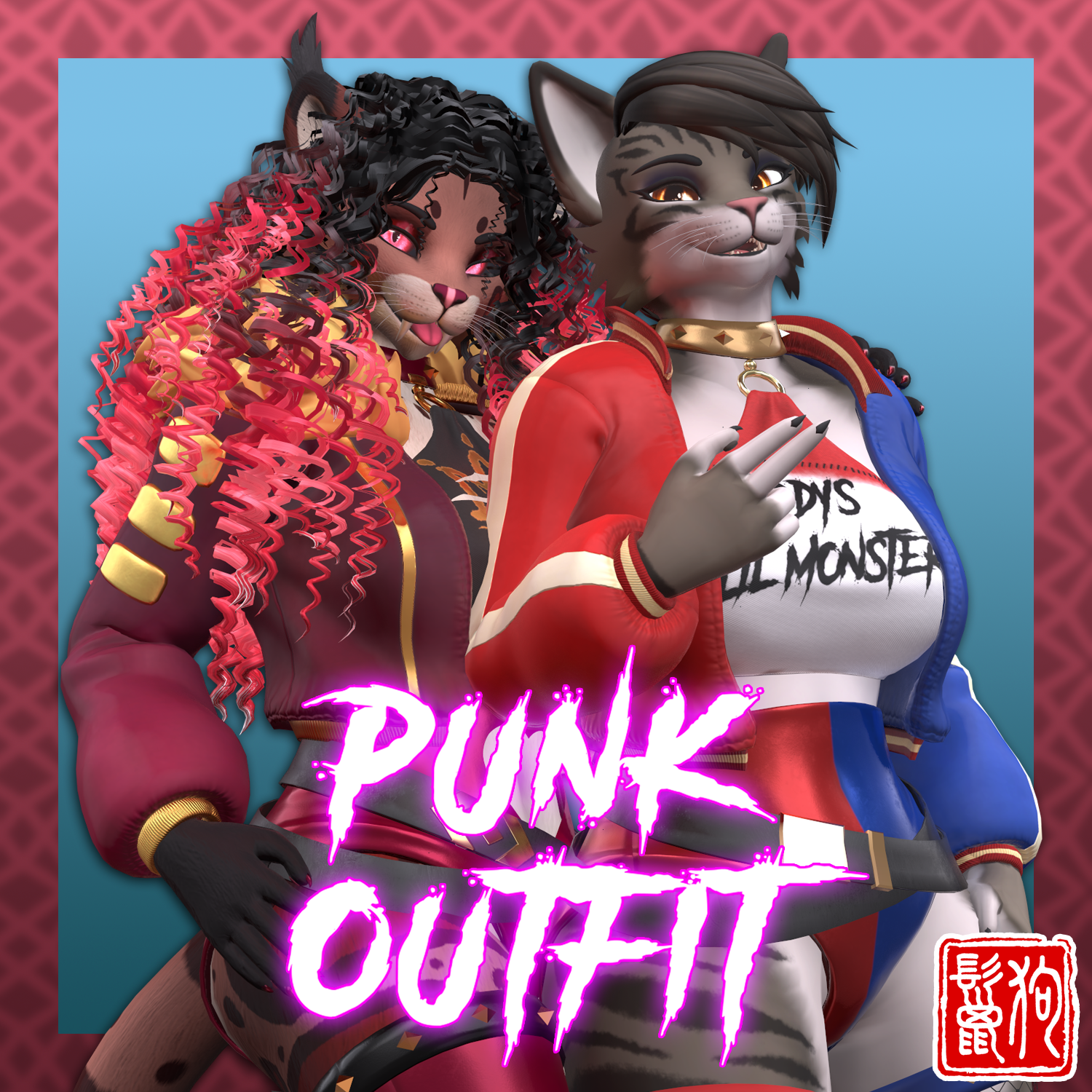 Ghostly Female Felines Punk Outfit