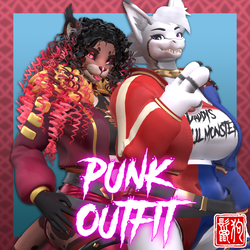 Ghostly Female Felines Punk Outfit