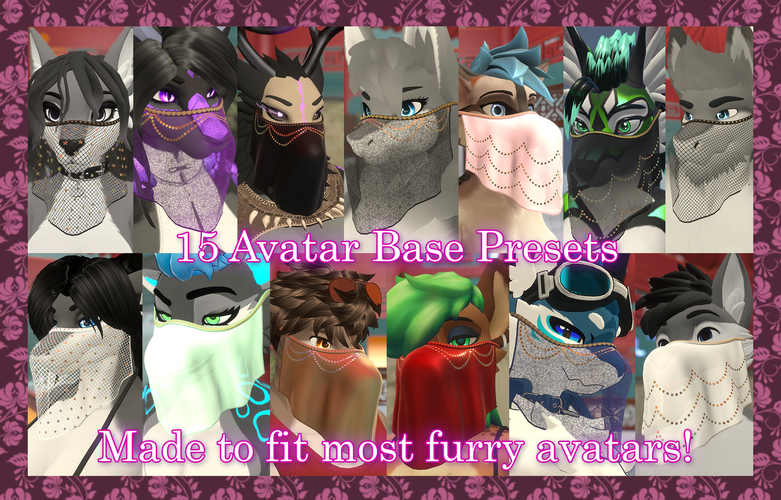  Universal Furry Face Veil