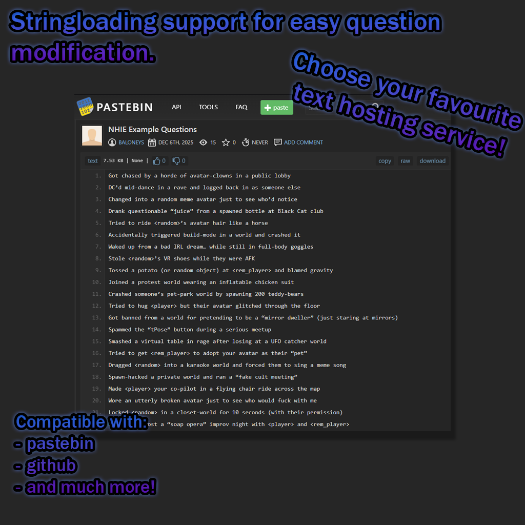 'Truth or Dare' VRCHAT World Asset