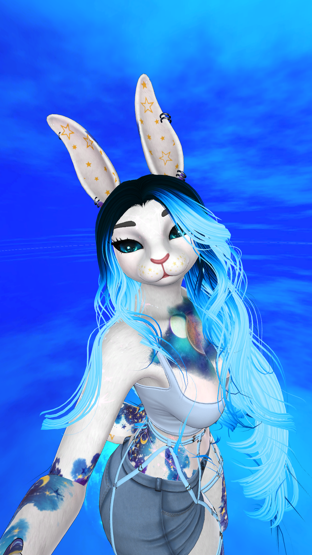 Celestial Stars and Moon Texture-Clover Bunny