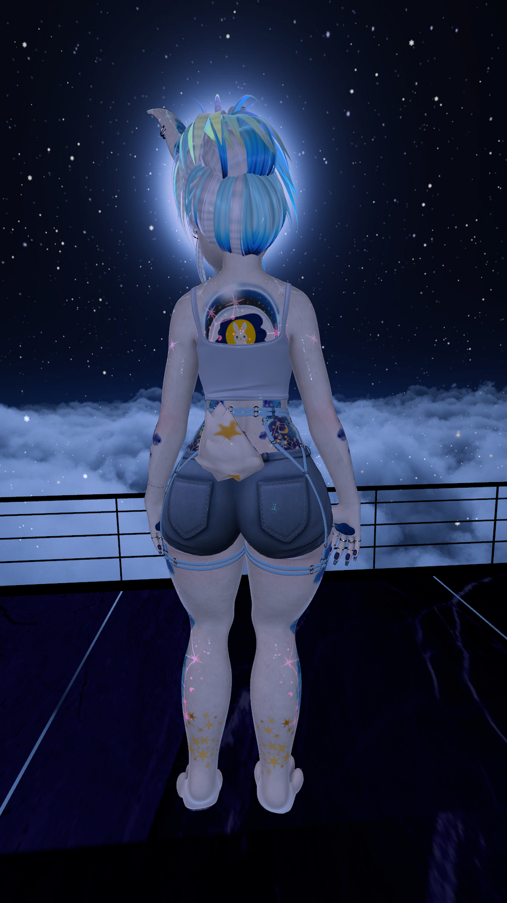 Celestial Stars and Moon Texture-Clover Bunny