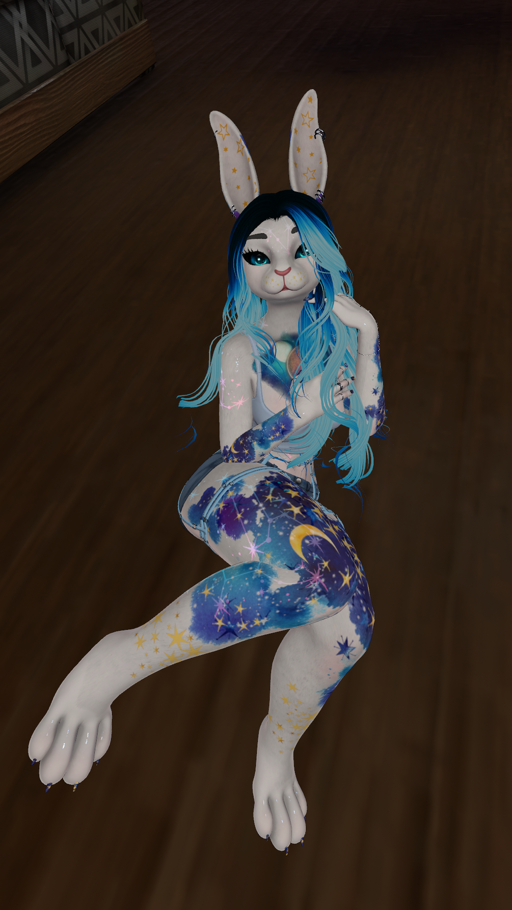 Celestial Stars and Moon Texture-Clover Bunny