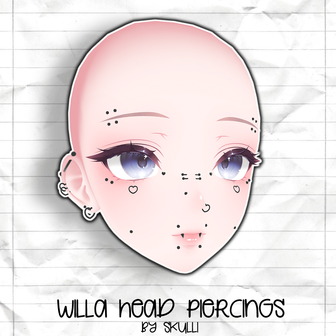 //★ Willa Head Piercings - VRChat Asset