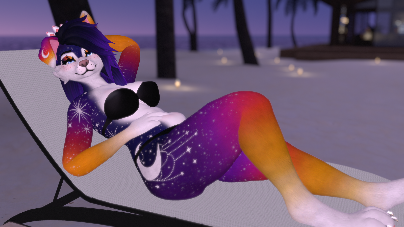 Galaxy Summer Sunset Texture for FoxiPaws Juniper (VRChat Canine Furry)