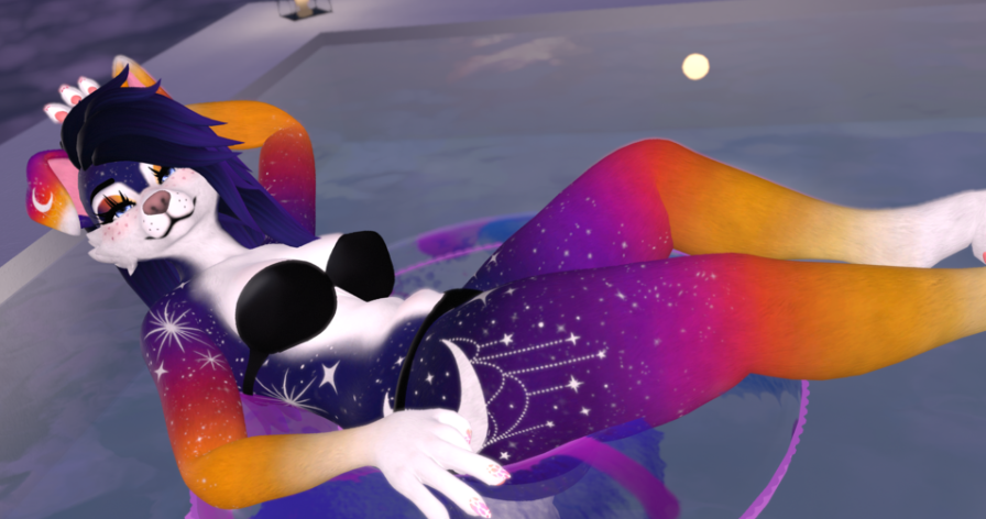Galaxy Summer Sunset Texture for FoxiPaws Juniper (VRChat Canine Furry)