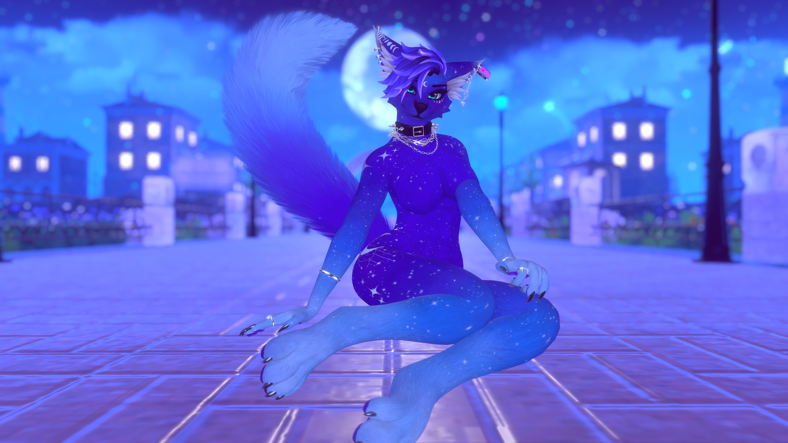 Galaxy Texture  ♡  Male & Female Toggles for FoxiPaws Akia (VRChat Furry)