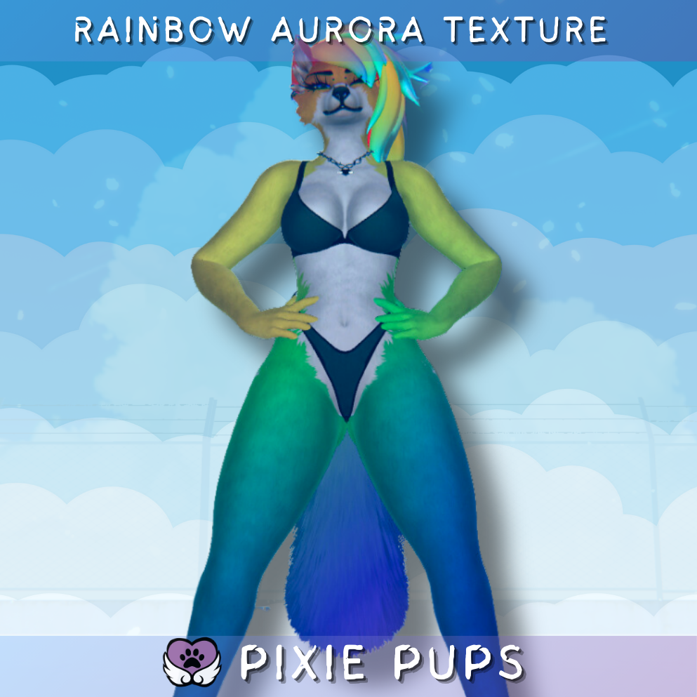 Rainbow Pride ♡  LGBTQ Texture for FoxiPaws Aurora (VRChat Furry)