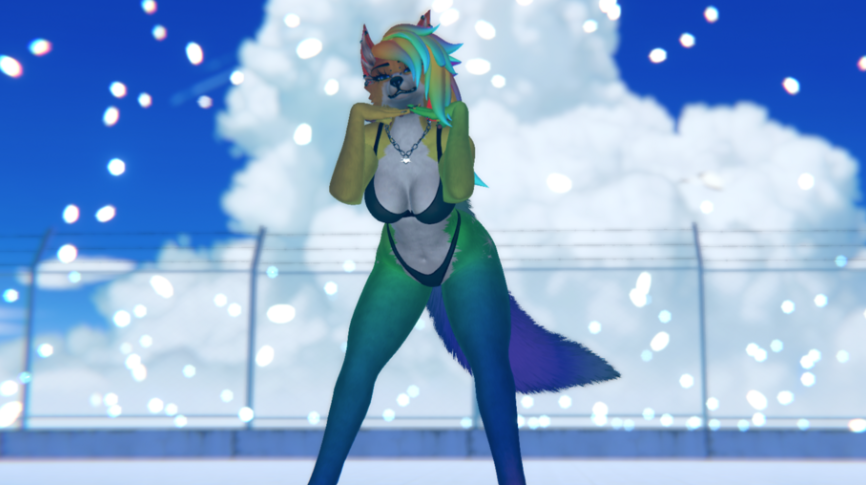 Rainbow Pride ♡  LGBTQ Texture for FoxiPaws Aurora (VRChat Furry)