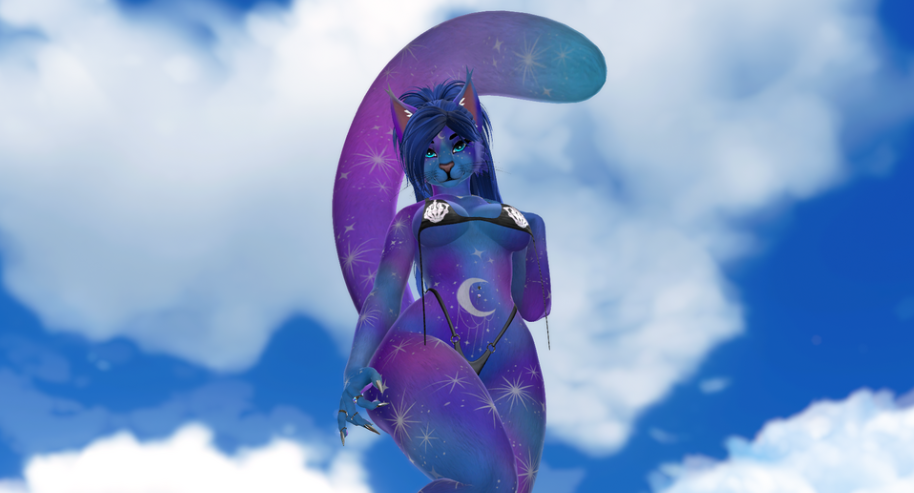 Galaxy Cat Texture for FoxiPaws Cleo (VRChat Furry)