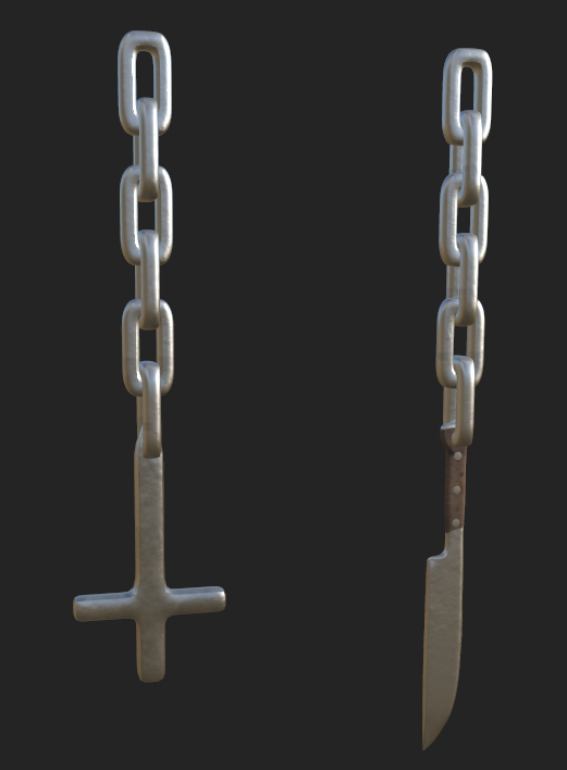 Cross and Knife Earrings