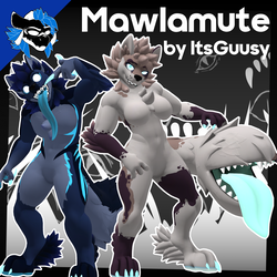 The Mawlamute - Fluffy/Furry TailMaw Canine Avatar Base for VRChat - ItsGuusy