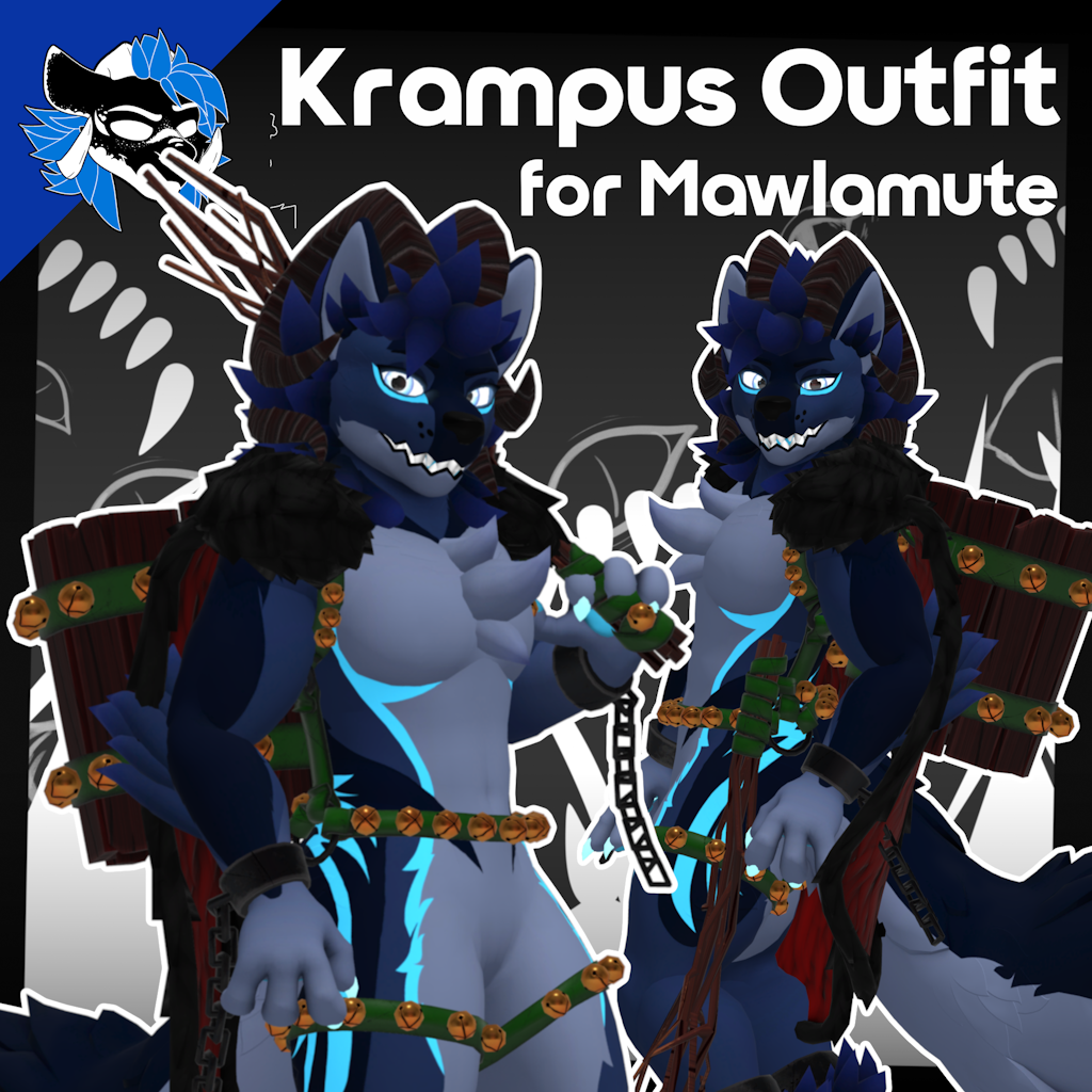 Krampus Outfit for Mawlamute - VRChat Avatar Christmas Bell Harness Cape - ItsGuusy