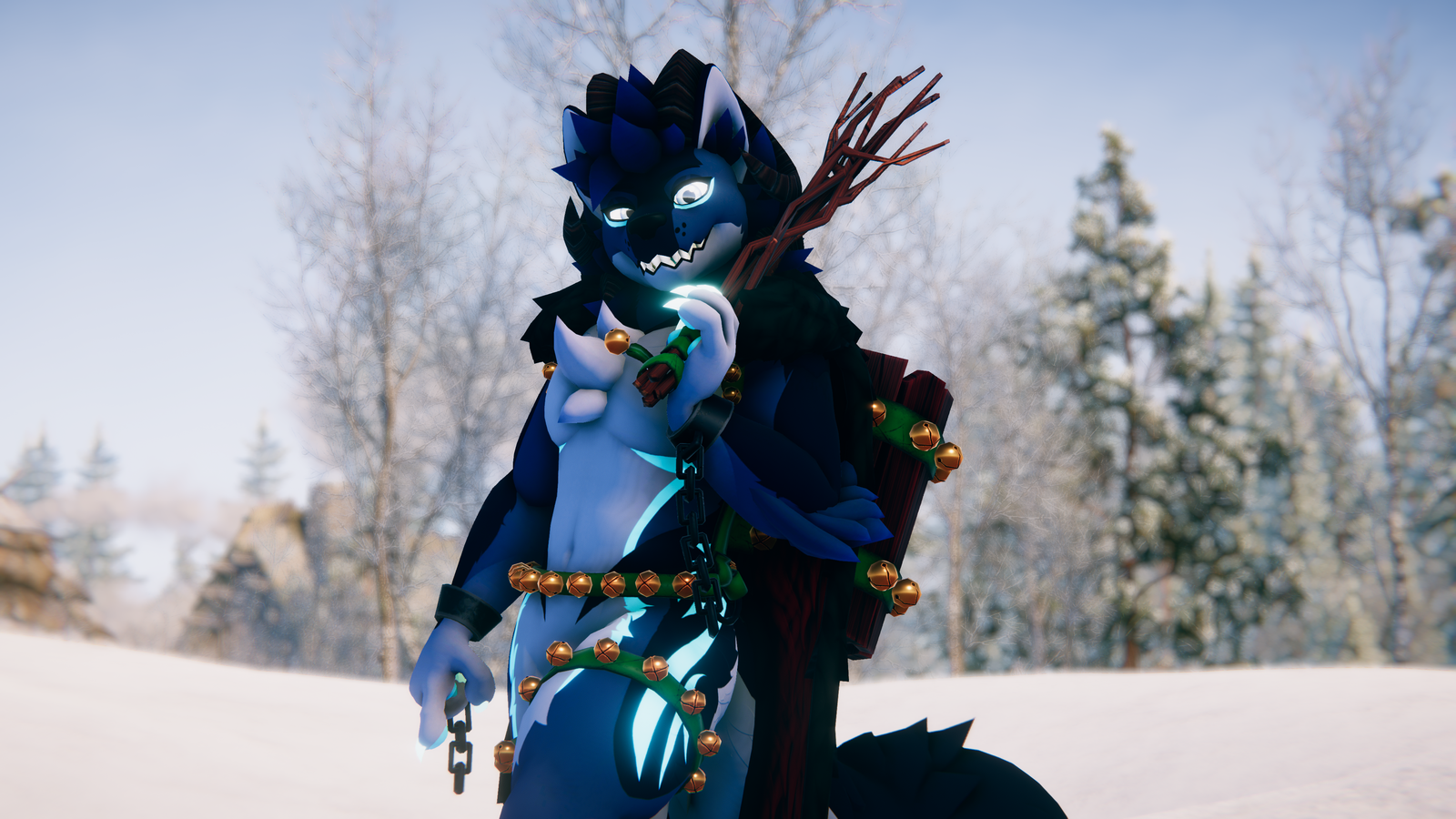 Krampus Outfit for Mawlamute - VRChat Avatar Christmas Bell Harness Cape - ItsGuusy